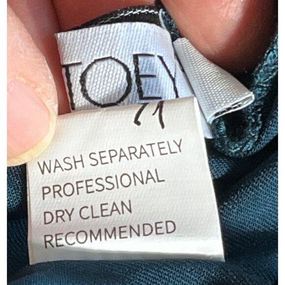 Teal Satin Dress Cap Sleeve Cowl Midi Maxi Formal Party Occasion Glam Womens L - Picture 13 of 13